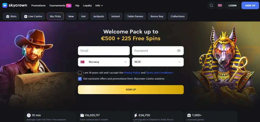 skycrown main page